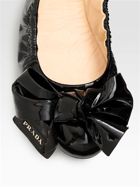 prada bow ballerina flats|prada leather ballet flats.